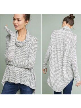 Anthropologie Akemi + Kin Aiden Womens Sm Pullover Sweater Cowl Neck High Low